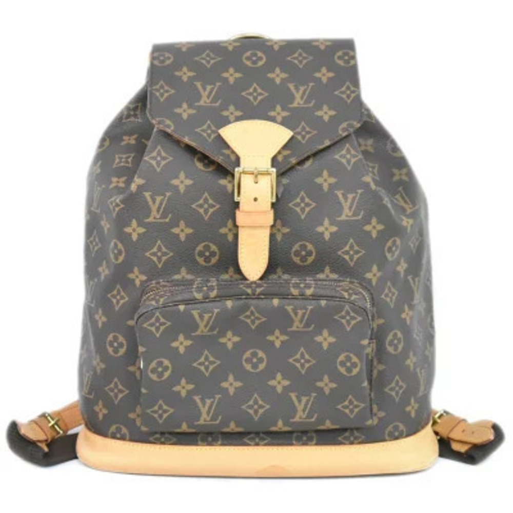 Louis Vuitton LV Montsouris Monogram Backpack Rucksack Canvas Leather Brown